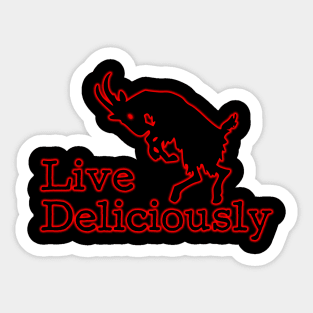 Live Deliciously | Red Black Phillip | Satanic Sticker